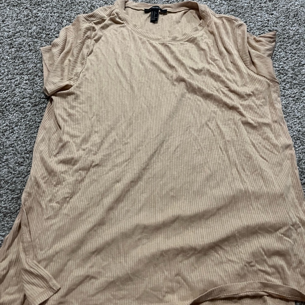 Ribbed tan shirt